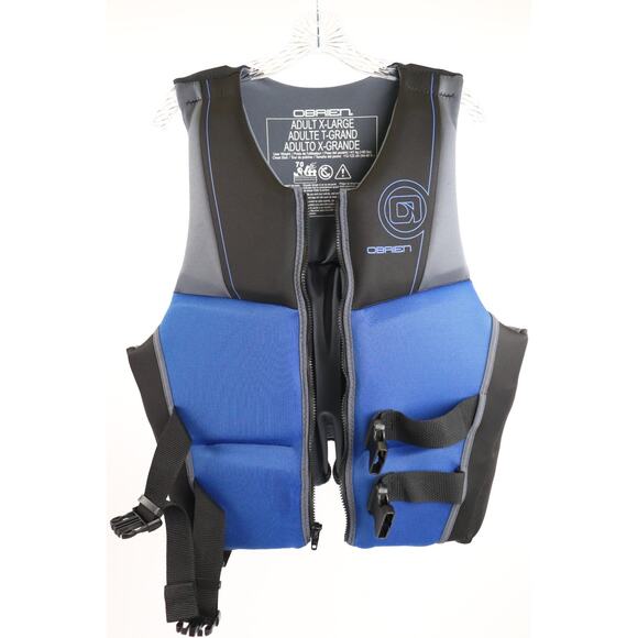 O'Brien Men's V-Back Neoprene Life Vest - Adult XL Black / Blue - Picture 8 of 8